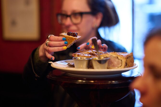 Devour London Historical Pub Tour:Traditional British Food & Ales - Ye Olde Cheshire Cheese: devilled whitebait and stories tied to famous names