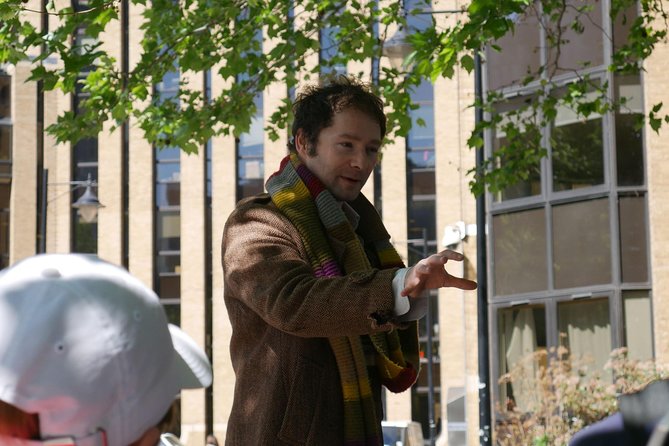 Doctor Who TV Locations Tour of London - Aliens of London photo time: fictitious 10 Downing Street and John Adams Street