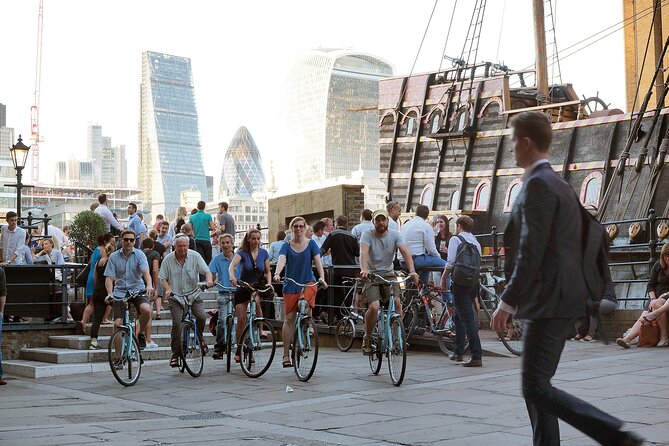 London Sunset Bike Tour - The Founders Arms break, a real drink moment by the water