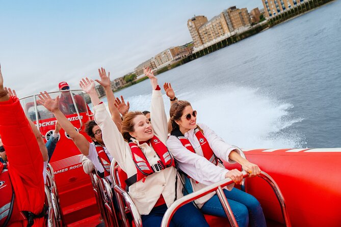 Thames High-Speed Zone Speedboat in London - Thames Flood Barrier: modern engineering at full throttle