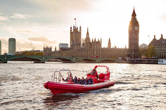 Thames Rockets Sunset London Speedboat Experience - Canary Wharf and Docklands rush: fast views and the floating museum ship